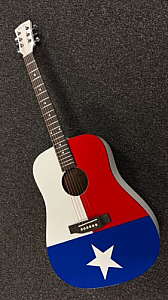 Main Street MATXF Graphic Top Dreadnought Acoustic Guitar, Texas Flag