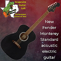 Fender Monterey Standard Acoustic Electric Guitar - Black Top